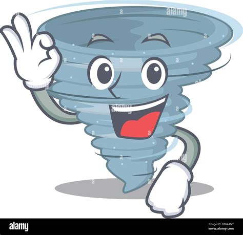 Tornado mascot design style with an Okay gesture finger Stock Vector Image & Art - Alamy