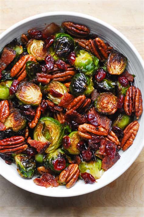 Brussels Sprouts with Bacon, Pecans, and Cranberries - Julia's Album