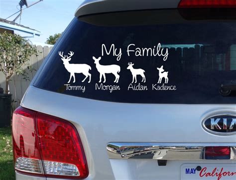 Deer Family Car Window Decal Country Decal With Names & My - Etsy