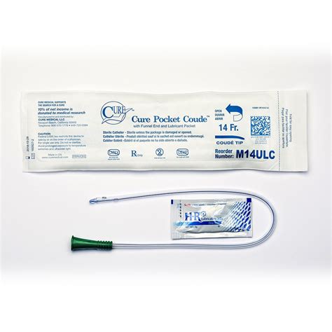 Coude Tip Catheter for Men , 14Fr By Cure Medical - Pocket Catheters