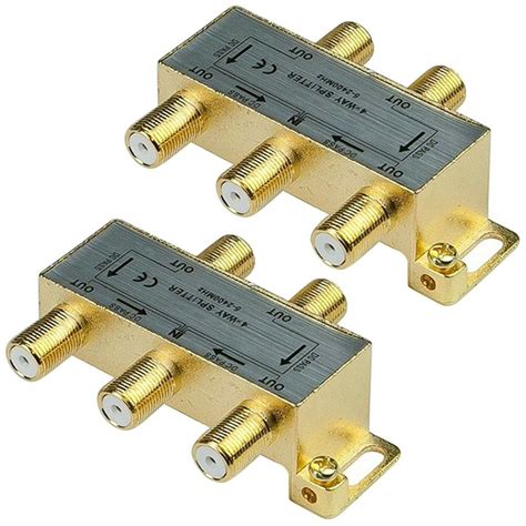 2x 4-Way Coaxial Cable Splitter Coax TV Antenna Satellite Signal Split 5-2400MHz - Walmart.com ...