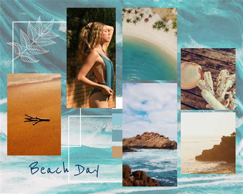 Beach Day Mood Board | Tablón de anuncios Template