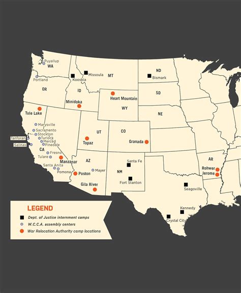 Japanese Internment Camps Ww2 Map