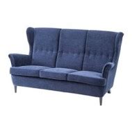 STRANDMON Three-seat sofa Vellinge dark blue - IKEAPEDIA