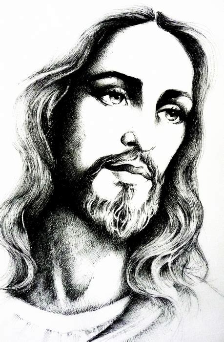 Devotion to the Holy Face of Jesus: Jesus Christ sketch by Marie Bouldingue