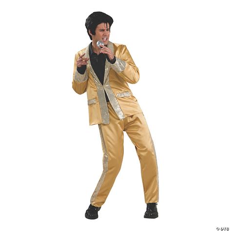 Men’s Deluxe Gold Satin Elvis Presley Costume | Oriental Trading