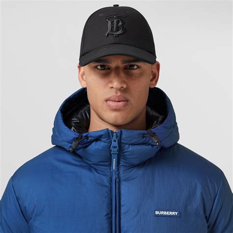 Embroidered Logo Nylon Hooded Jacket in Deep Royal Blue - Men | Burberry® Official