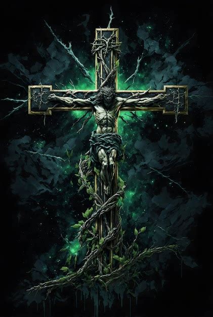 Premium AI Image | illustration of jesus cross in painting style