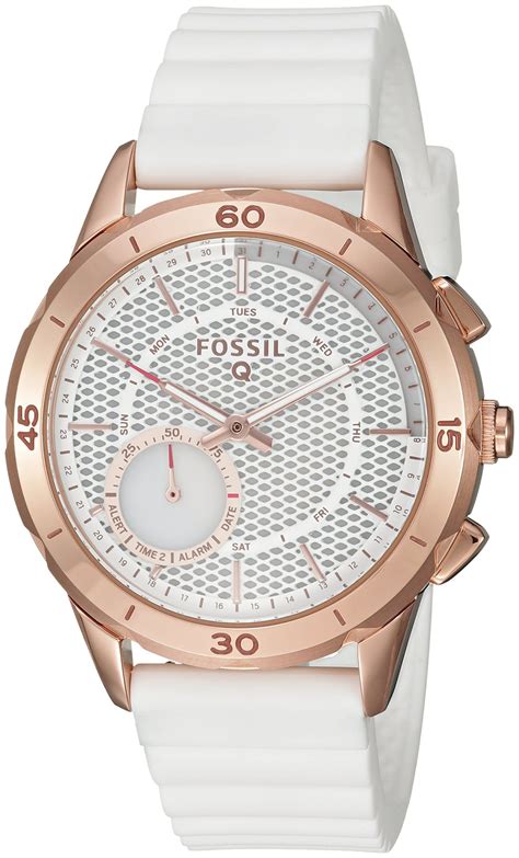 Fossil Q Modern Pursuit Gen 2 Women's White Silicone Hybrid Smartwatch FTW1135. Looks like a ...