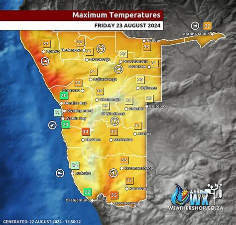 Namibia Weather Maps Forecast Meteograms | Temperature Rainfall Wind Humidity