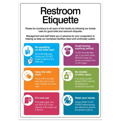 Restroom Etiquette Poster for Your Workplace digital Product - Etsy