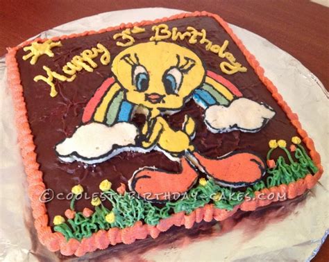 Easy Tweety Bird 3rd Birthday Cake