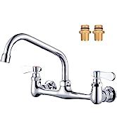 iVIGA Commercial Sink Faucet with 8” Swivel Spout, 8" Center Wall Mount ...