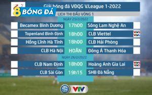 Lịch thi đấu và trực tiếp vòng 1 V.League 1-2022 – 8 Bóng Đá