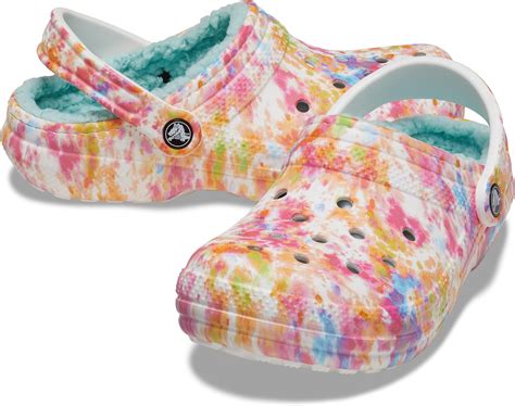 Buy Crocs Unisex-Adult Classic Tie Dye Lined Clogs | Fuzzy Slippers ...