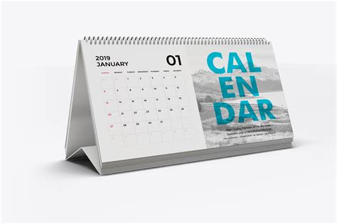 Spiral Desk Calendar Mockup - 4K - Mockup Daddy