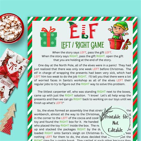 Left Right Christmas Games, Funny Elf Christmas Story, Right Left Game, Christmas Party Game ...