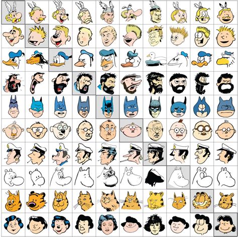 A Grid of 10 Beloved Comic Strip Characters Reimagined in the Style of 10 Different Cartoonists