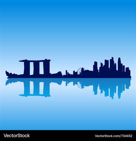 Singapore silhouette skyline Royalty Free Vector Image