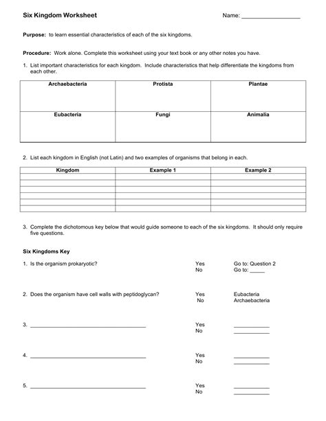 Domains And Kingdoms Worksheet - Imsyaf.com