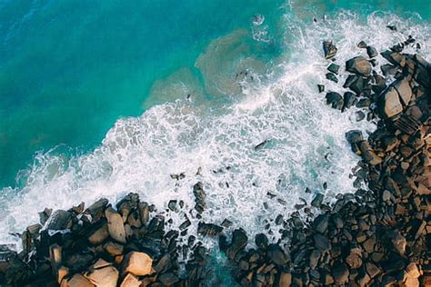 3840x2160px | free download | HD wallpaper: aerial view of ocean, drone view, sea, wave ...