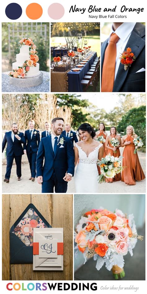 Top 8 Navy Blue Fall Wedding Color Combos | Orange wedding colors, Blue fall wedding, Orange ...