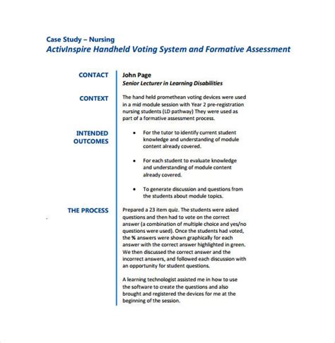 Case Study Template Psychology | HQ Template Documents