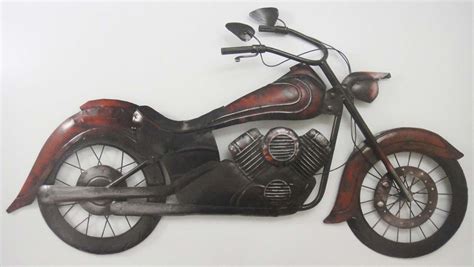 NEW Contemporary Metal Wall Art Decor - Classic Old Motorbike Or Motorcycle | eBay