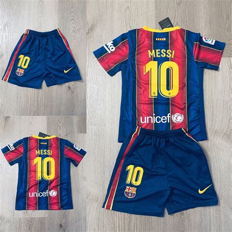 Messi 10 Barcelona home soccer jersey 20/21 set for kids | Etsy