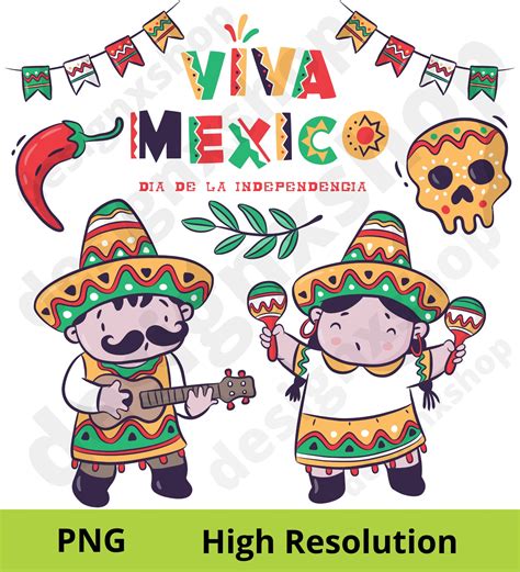 Viva Mexico Clipart Fiesta Clipart Mexican Clipart Cinco De | Etsy