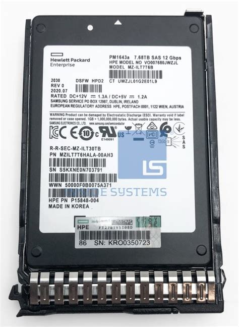 P19909-B21 - 7.68TB 12G RI SC PM1643A SAS 2.5" SSD - Inside Systems A/S