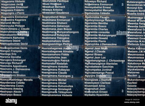 Kigali Genocide Memorial, Gisozi, Kigali, Rwanda. Wall of names Stock Photo - Alamy