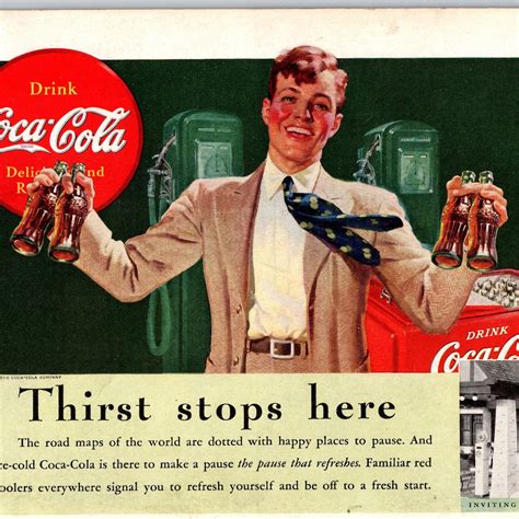 1939 Coke VINTAGE PRINT AD Young Man Traveling Service Station Coca Cola Advertisement 6.75 X 10 ...