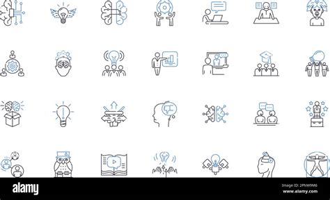 Worldview line icons collection. Perception, Belief, Values, Ideology, Culture, Philosophy ...