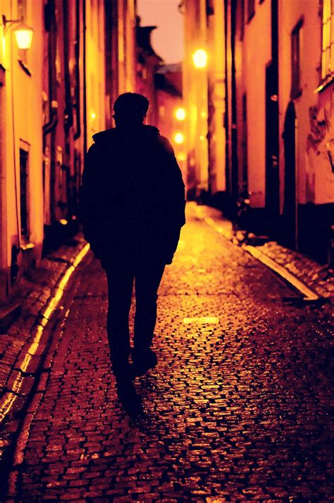 Evening walk - silhouette of a man | Beautiful wallpapers backgrounds, Beautiful night images ...