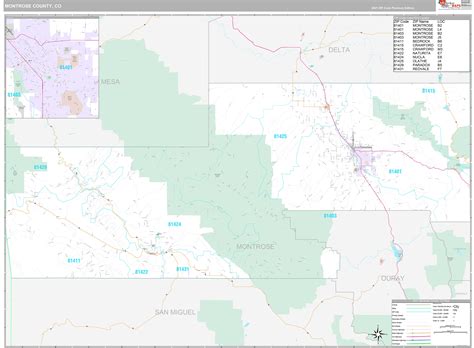 Montrose County, CO Wall Map Premium Style by MarketMAPS