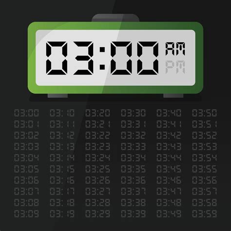 Digital clock displaying 3 o'clock with digital number set eps 10 free ...