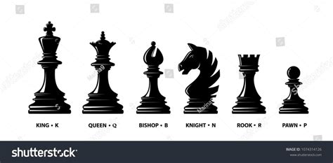 Chess piece icons. Board game. Black silhouettes isolated on white ...