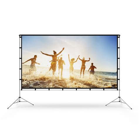 Buy Vamvo Vamvo Outdoor Indoor Projector Screen with Stand Foldable ...