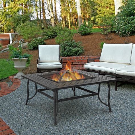 Chelsea 37-Inch Wood Burning Fire Pit Table By Real Flame - Smoke Black ...