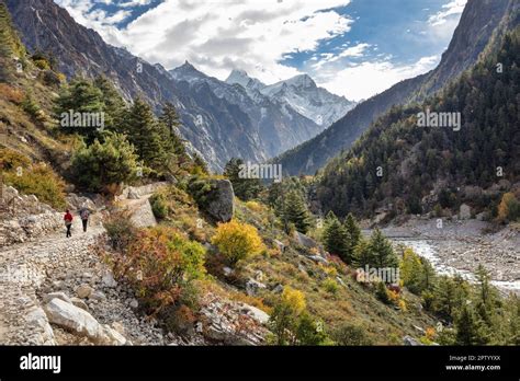 India, Uttarakhand, Gangotri. Himalaya. Pilgrimage site. Bhagirathi ...