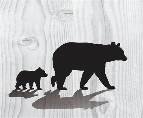 Mama Bear SVG Bear Cub Silhouette SVG Clipart Iron on Transfer | Etsy