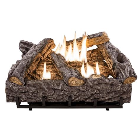 Emberglow 24 in. Timber Creek Vent Free Dual Fuel Gas Log Set with Thermostat-TCVFT24NLDC - The ...