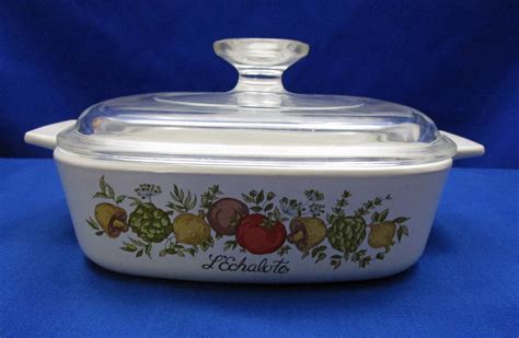 Vintage CorningWare Spice of Life 1 Quart Casserole Dish with Glass Pyrex Lid La Echalote ...