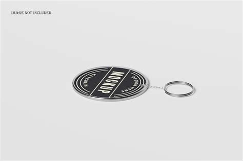 Premium PSD | Circular metal keychain mockup