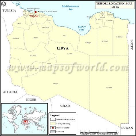 Where is Tripoli | Location of Tripoli in Libya Map