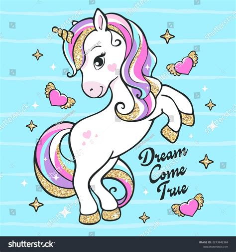 Glitter Unicorn Art Fashion Illustration Drawing Stock Vector (Royalty Free) 2273942369 ...