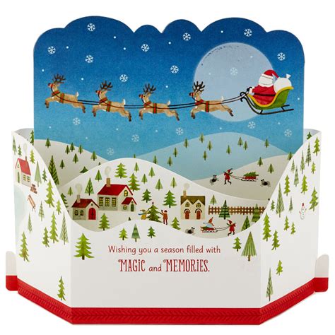 Santa's Sleigh Musical 3D Pop-Up Christmas Card With Motion - Greeting ...