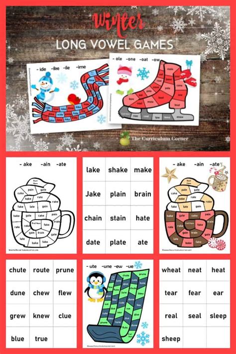 Winter Long Vowel Board Games - The Curriculum Corner 123