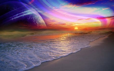 Rainbow Sunset Ocean Waves View Beach HD Pictures Rainbow Wallpaper, Beach Wallpaper, Wallpaper ...